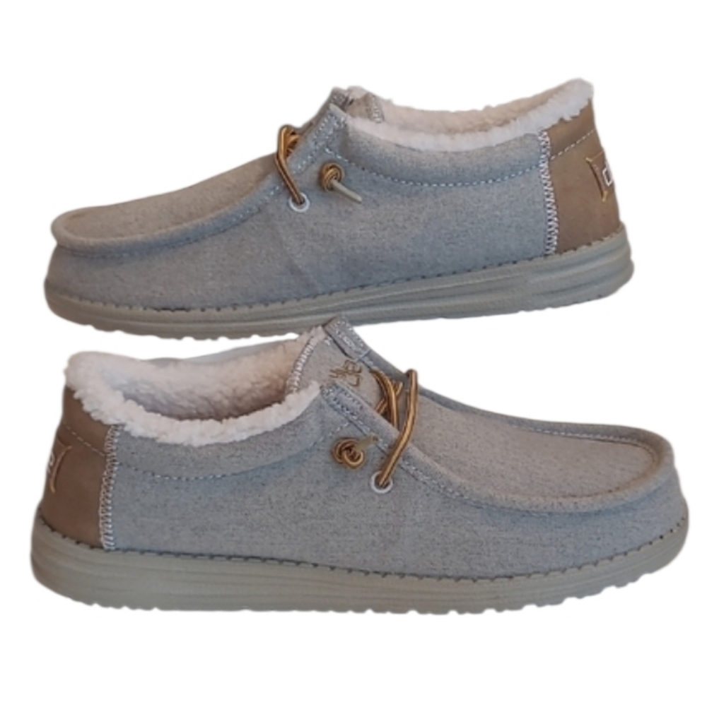 Hey Dude Wally Herringbone Canvas Loafer Chukka-Style Slide/ Slip On - Picture 3 of 17
